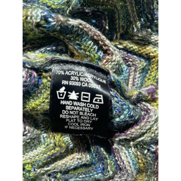 Nic And Zoe XL Multicolor Wool Blend 3/4 Sleeve Sweater Hippie Boho Festival - Picture 7 of 7